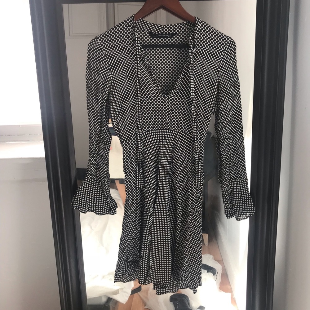 Zara tie neck dress